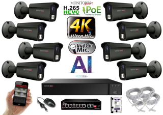 MS 4K IP 8 kamerový set so switchom 8 Mpix GTube (6379K8B) 